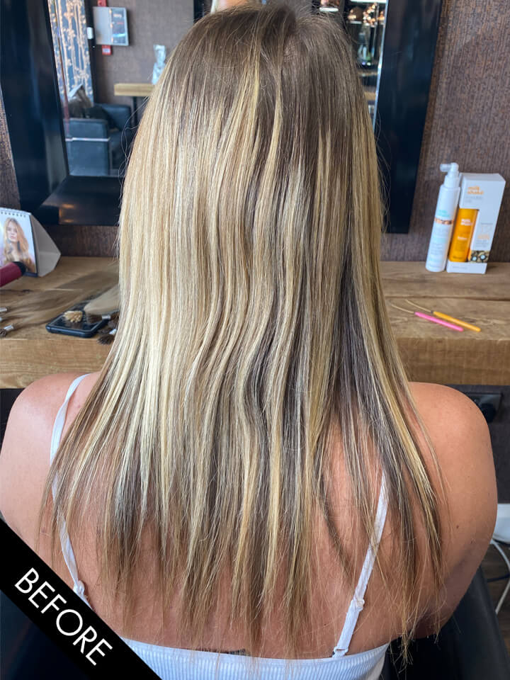 Hair extensions before