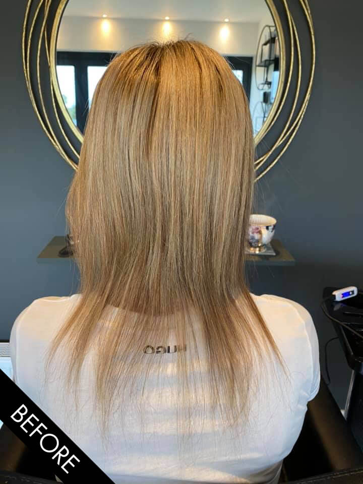 Hair extensions before