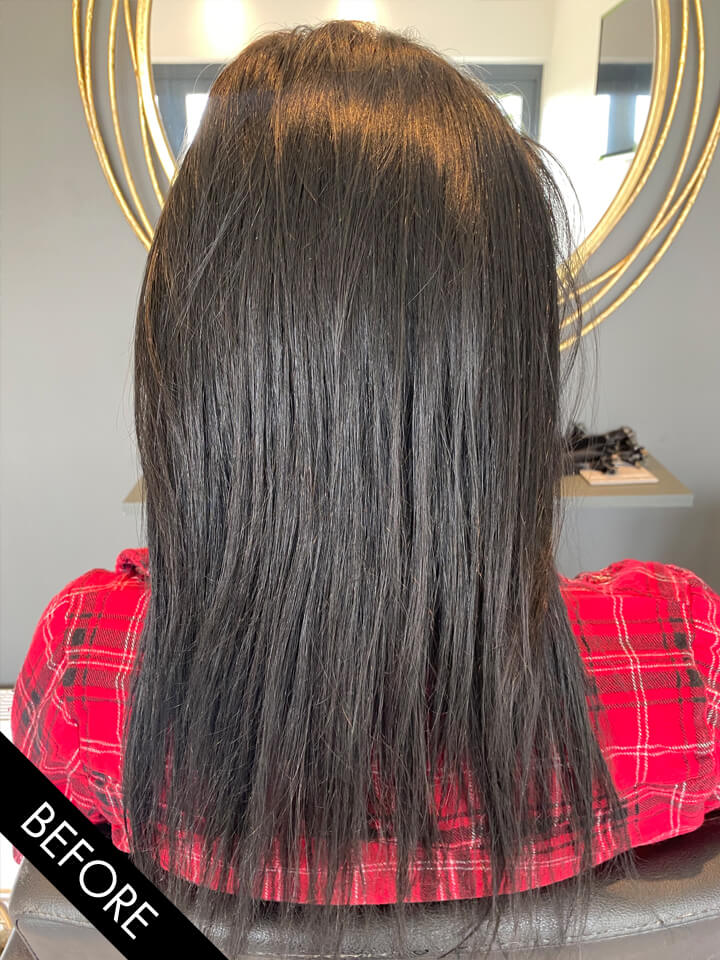 Hair extensions before