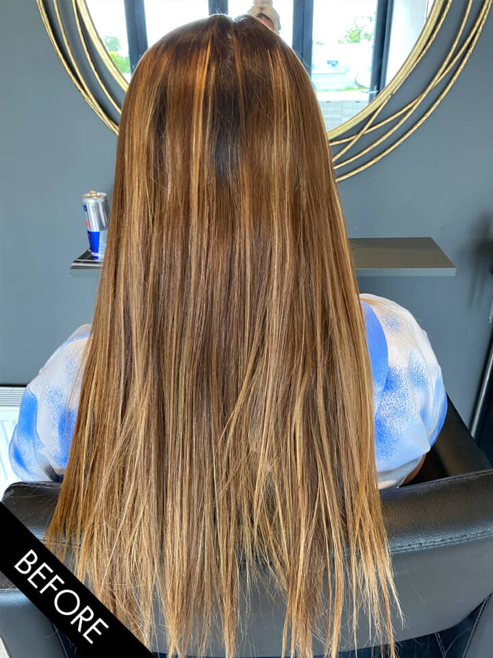 Hair extensions before