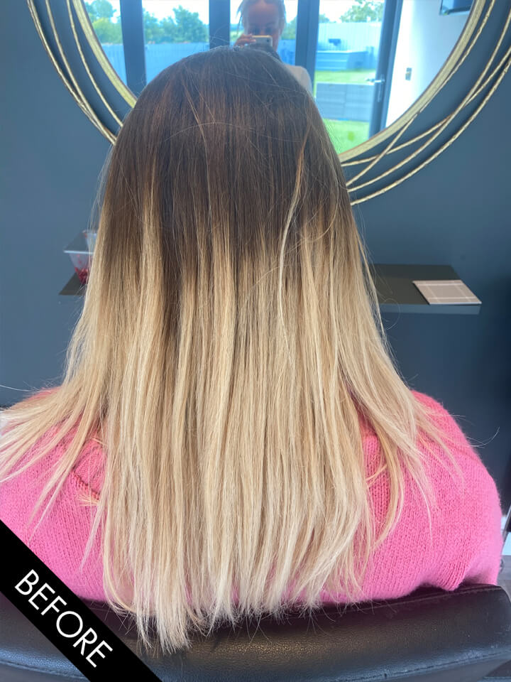 Hair extensions before