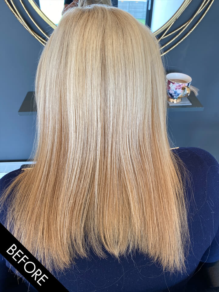 Hair extensions before